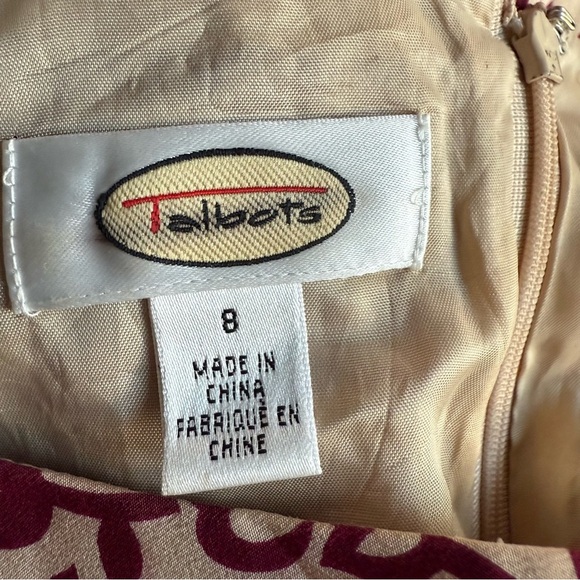 Vintage Talbots 100% Silk Floral Sheath Dress Size 8 Career Office Workwear - Picture 12 of 15